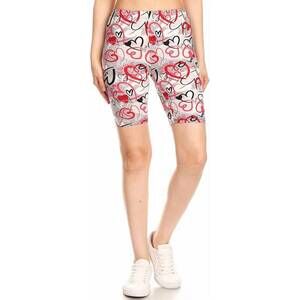 NEW LOVE IT valentines biker babe shorts in white
